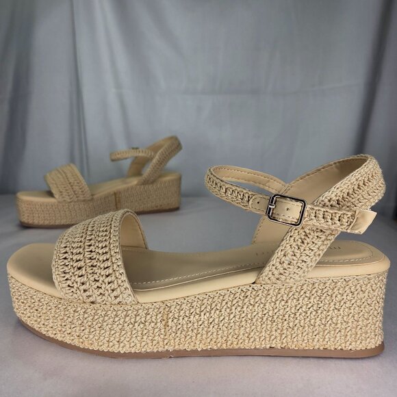 Madden Girl Shoes - NWOT Madden Girl Women's Julian-C Platform Raffia Wedge Sandals